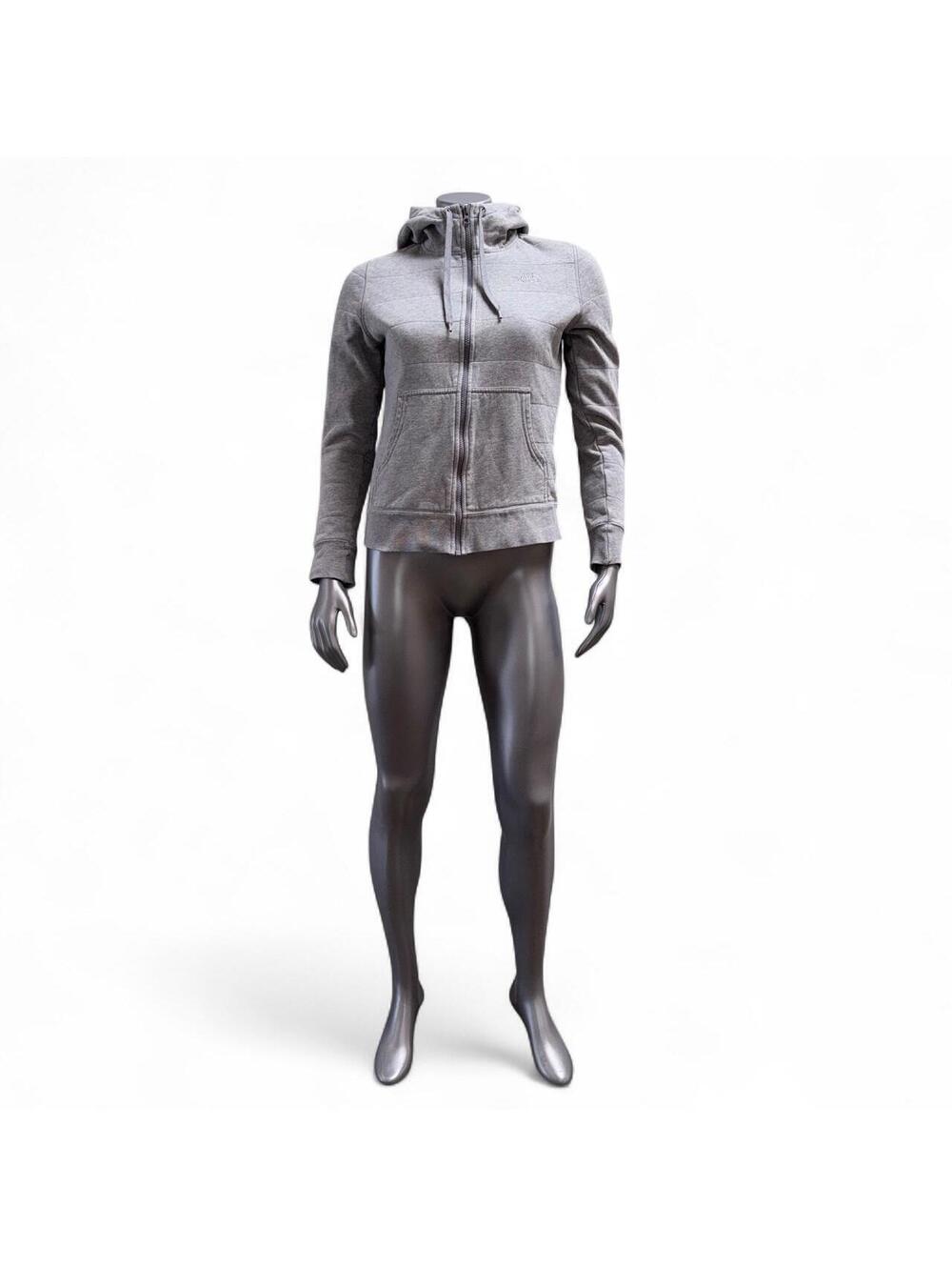 The North Face Light Heather Grey Full-Zip High Neck Fleece Hoodie